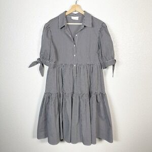 Emilia‎ George Womens Maternity Size Large Babette Tiered Gingham Print Dress
